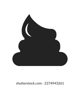 Poop shit vector black icon isolated on white