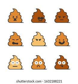 Poop Sticker Vector Expression Icon