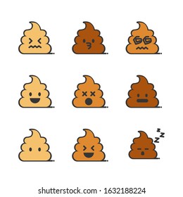 Poop Sticker Vector Expression Icon