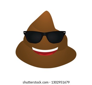 Poop with sunglasses. vector illustration