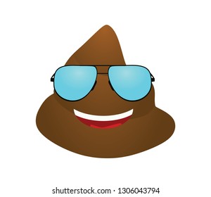 Poop with sunglasses. vector illustration