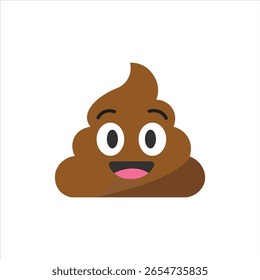 Ilustración vectorial plana del remolino de la caca aislada en el fondo blanco