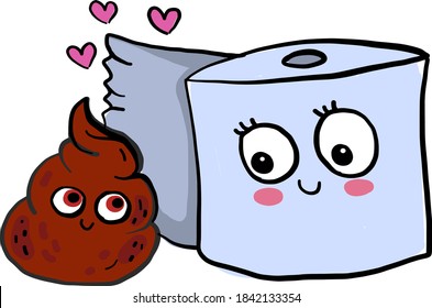 Poop Toilet Paper Illustration Vector On Stock Vector (Royalty Free ...