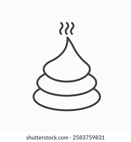 Poop vector icon isolated in black line