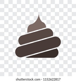 Poop vector icon isolated on transparent background, Poop logo concept