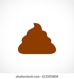 Poop-Vektorsymbol auf weißem Hintergrund