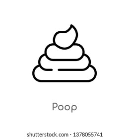 poop vector line icon. Simple element illustration. poop outline icon from signaling concept. Can be used for web and mobile