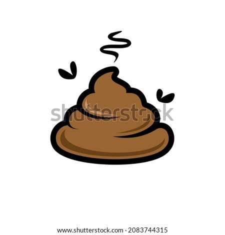 poop vector. stinky shit with flies emoji vector, Bunch of brown shit icon in trendy line style vector image. Dog Poop logo symbol sign. Cartoon style poo. cream Vector illustration image