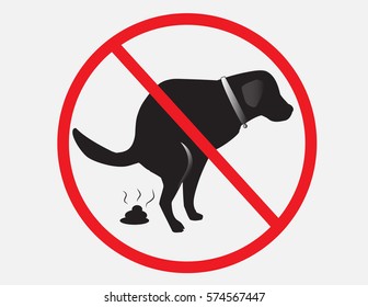 Pooping dog sign.Shitting is not allowed.