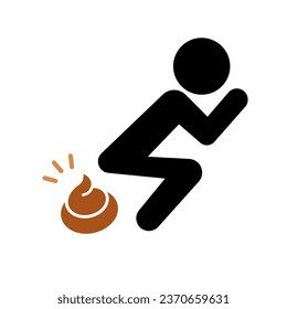 Pooping Person und Poop. Vektorgrafik.
