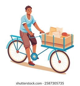 Poor bicycle illustration in flat style 
