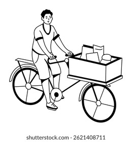 Ilustração de bicicleta ruim em estilo de glifo 
