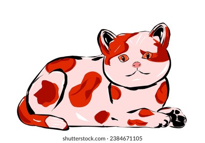 Poor cat lonely vector illustration