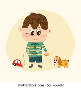 poor child and dog