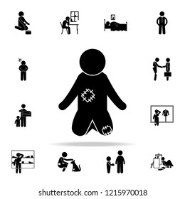 poor child icon. Poor peaple icons universal set for web and mobile