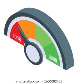 Poor credit score icon. Isometric of poor credit score vector icon for web design isolated on white background