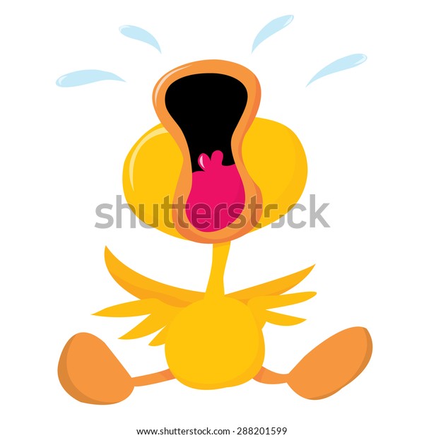 Poor Crying Yellow Baby Duck Cartoon Stock Vector (Royalty Free) 288201599