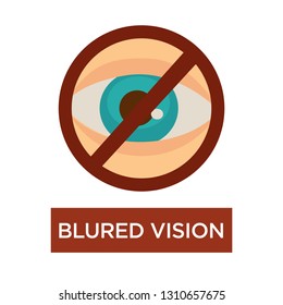 Poor eyesight blurred vision human eye disease symptom vector eyeball crossed sign cataract and diabetes symptom medicine and healthcare ophthalmology optical dysfunction of eyeball glaucoma risk.