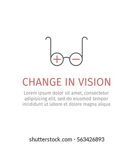 Poor eyesight line icon. Vector sign.
