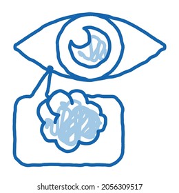 Schlechte Sehkraft-Skizze-Symbol Vektorgrafik. Handgezeichnete blaue Linie Kunst Schlechtes Sehvermögen Zeichen. einzelne Symbolillustration