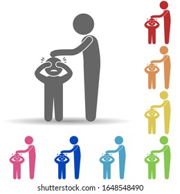 Poor father in multi color style icon. Simple glyph, flat vector of mobile banking icons for ui and ux, website or mobile application