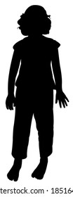 a poor girl body silhouette vector 