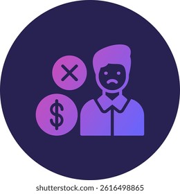 Poor Glyph Circle Gradient Icon