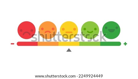 Poor and good customer satisfaction metrics Bad credit score. business service rating illustration