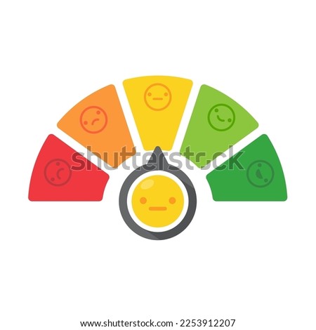 Poor and good customer satisfaction metrics Bad credit score. business service rating illustration