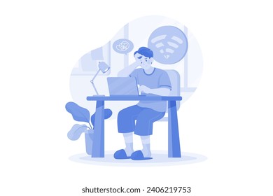 Poor Internet Connection Illustration concept on white background
