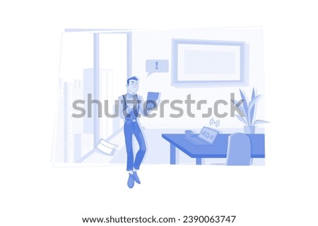 Poor Internet Connection Illustration concept on white background