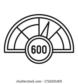 Poor level score icon. Outline poor level score vector icon for web design isolated on white background
