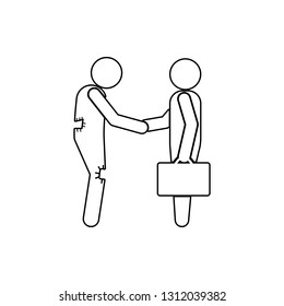 poor man and businessman icon. Element of Poor peaple for mobile concept and web apps icon. Thin line icon for website design and development, app development