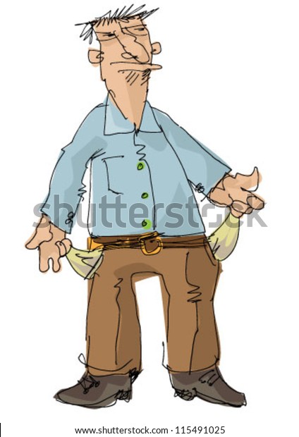 Poor Man Cartoon Stock Vector (Royalty Free) 115491025