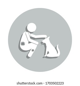 poor man and dog badge icon. Simple glyph, flat vector of Poor people icons for ui and ux, website or mobile application