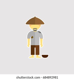 Poor Man Illustration Vector Art