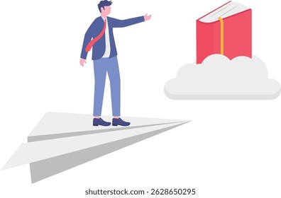 poor man with too short a ladder to climb to reach a high graduated mortarboard on the cloud.

