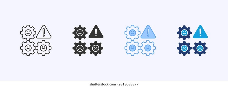 Poor Management Icon Set Multiple Style Collection Illustration