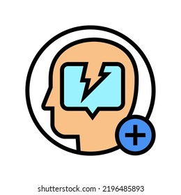 Poor Mental Health Check Color Icon Vector. Poor Mental Health Check Sign. Isolated Symbol Illustration