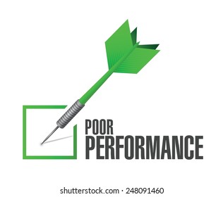 poor performance check dart illustration design over a white background
