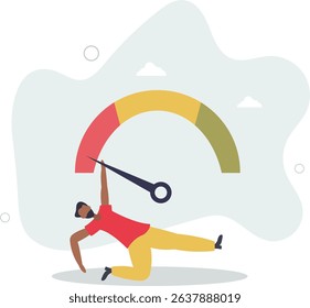 Poor performance employee, bad rating evaluation, credit score, assessment, performance review, failure worker or credit score concept. character life .