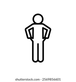 poor person empty pockets icon Black and white outline vector