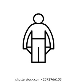 poor person empty pockets icon simple vector symbol