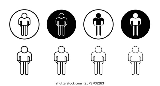 poor person empty pockets icon Thin line art isolated