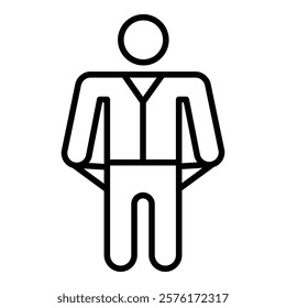 poor person empty pockets icon vector outline logo sign