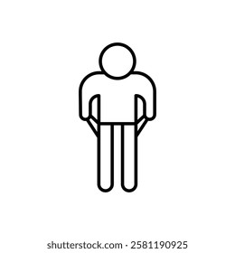 poor person empty pockets icon Thin line art isolated