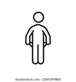 poor person empty pockets icon black and white vector outline sign