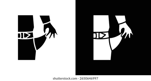 poor person empty pockets icon Isolated flat vector in outline