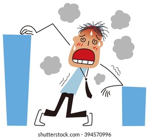 Poor physical condition businessman