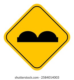 Poor road surface ahead sign. Vector illustration.